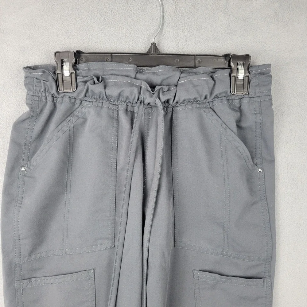 Scrubstar Scrub Pants Womens‎ XS Gray Stretch Medical Straight Leg Drawstring